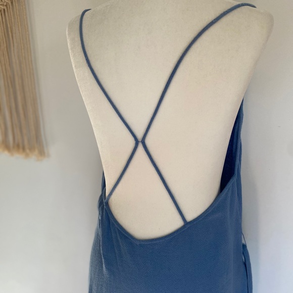 Free people Blue Mini Dress with belt tie bohemian - Picture 7 of 15